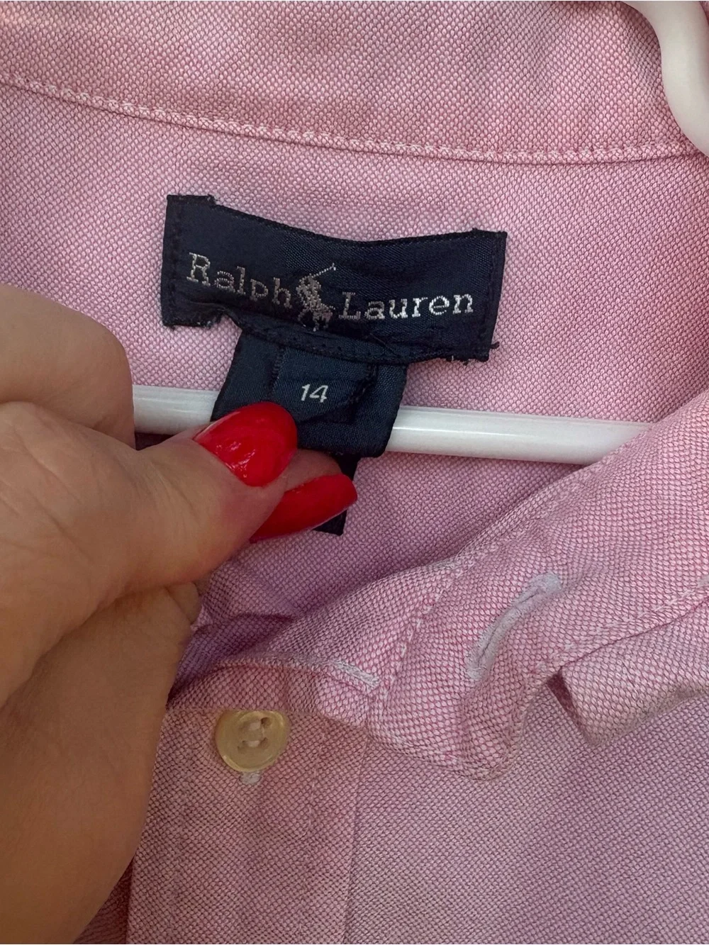 RALPH LAUREN BOYS LONG SLEEVE BUTTON DOWN COLLARED DRESS SHIRT COTTON GUC